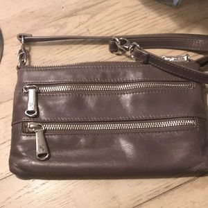 HOBO Vintage Hide Grey Crossbody Bag